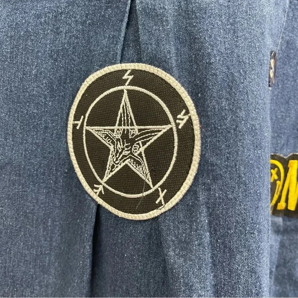 Denim Rocker Dress With Iron Maiden Patch’s Santory Size M - Picture 7 of 12